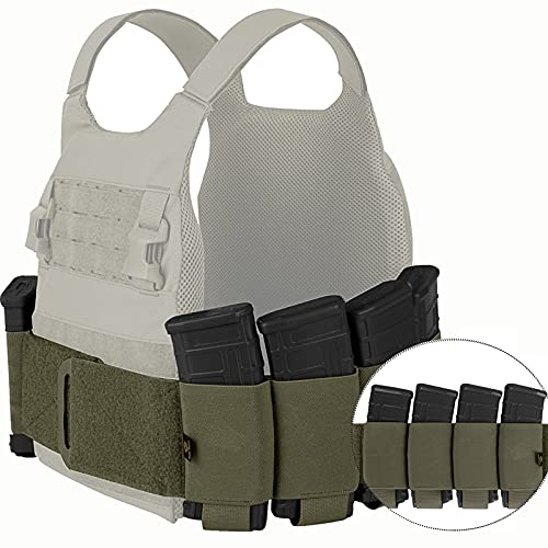 PETAC GEAR Elastic Cummerbund for Vest Quick Release Mounting Strap Tactical Stretch Cummerbund with 8 Pouches for FCPC LBT LBX (Set)â€¦â€¦ (RG)