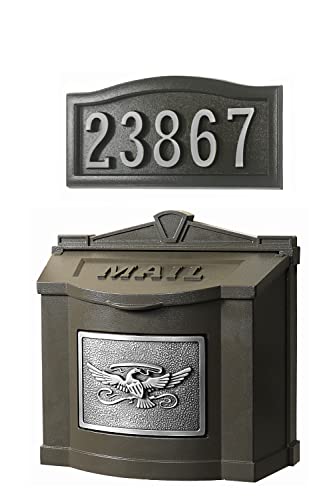 Gaines - Eagle Wallmount Series Custom Mailbox Set (Bronze/Satin Nickel) #TOP23