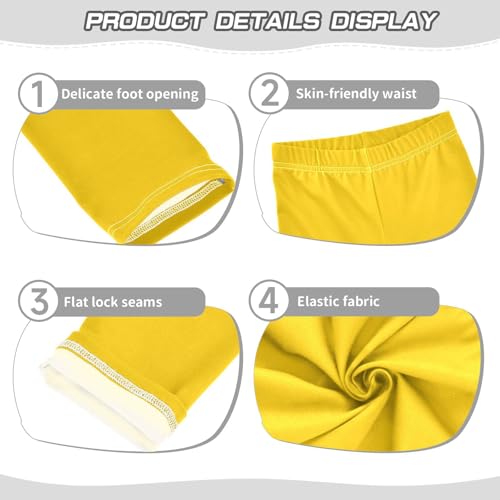 Gold Solid Color Pure Plain Little Girls Shorts Cotton Cartwheel Shorts Activewear Under Dress3