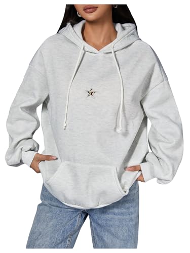 Sweat à capuche Y2K léopard et étoile Floerns pour femme coupe ample
