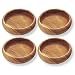 Pacific Merchants Acaciaware Natural Acacia Wood Round Calabash Bowl, 6-Inch, Set of 4