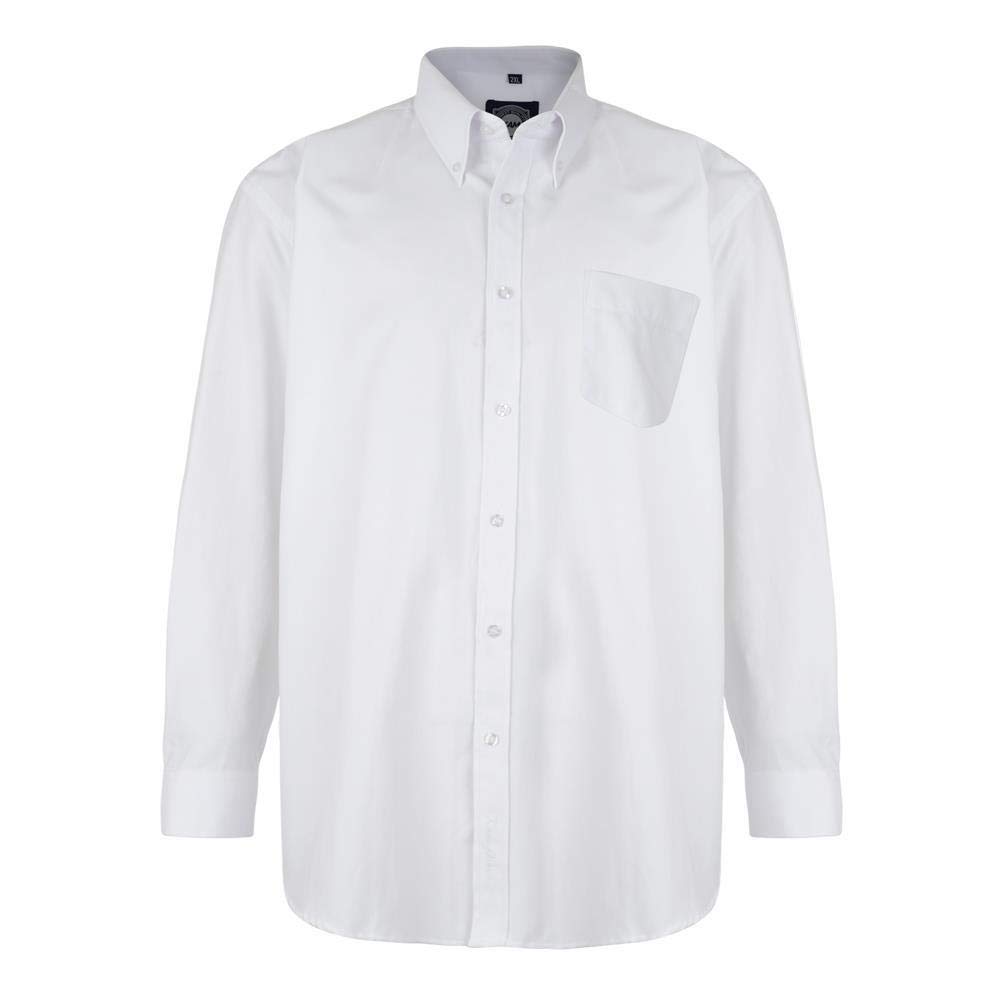 Brooklyn Clothing Men's White Kam Plus Size L/S Oxford Shirt In In 5XL