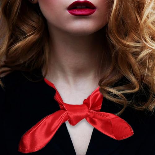 Chiffon Scarf Square Silk Neck Scarf Handkerchief Retro Ribbon Scarf for Women Girls Halloween Cosplay Costume4