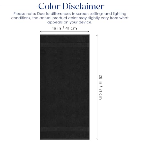 Image of DAN RIVER 6-Pack Premium Hand Towels (16x28 Inches) - 100% Cotton, Ultra Soft, Lightweight, Highly Absorbent Towels for Bathroom, Spa, Gym, Salon, Hotel, and Travel - Black