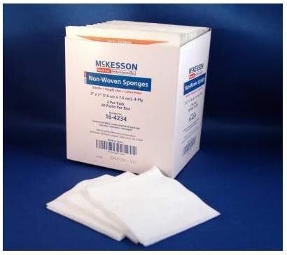 Esponjas de gasa no tejida estériles McKesson Performance Plus, 3" x 3", 4 capas, 40 paquetes de 2 unidades miniatura 1