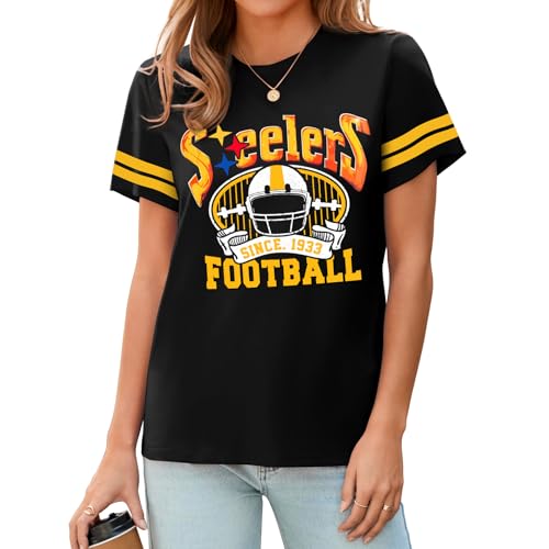 Football Shirt for Women Game Day Shirt Football Fans Shirt Mom Tee Casual Short Sleeve Tops2