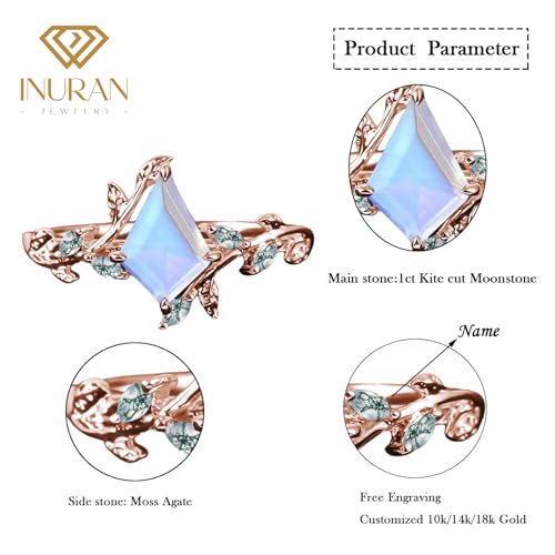 10K/14K/18K Solid Gold 1 Carat Kite Gemstone Vintage Engagement Ring for Women Leaf Vine Art Deco Ring Kite Cut Gemstone Rose Gold Wedding Promise Anniversary Rings for Her Wife Bridal4