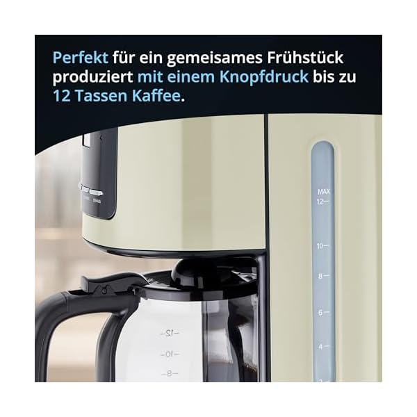 KHG Kaffeeautomat Grau Glas 17,5cm B x 36,5cm H automatische Abschaltung nach ca.30 Minuten,Kanne und Filterhalter spülmaschinengeeignet,Einschaltbar – Bild 6