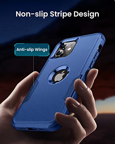 Firenova For Iphone 12 Case, For Iphone 12 Pro Case,[10 Ft Military Grade Drop Protection] With [Screen Protector], 3 In 1 Non-Slip Heavy Duty Shockproof Phone Case,6.1 Inch,Blue #TOP4