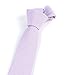Elfeves Men's Skinny Solid Color Tie Causal Cotton Linen Narrow Slim cut Necktie (One Size, Lilac purple)