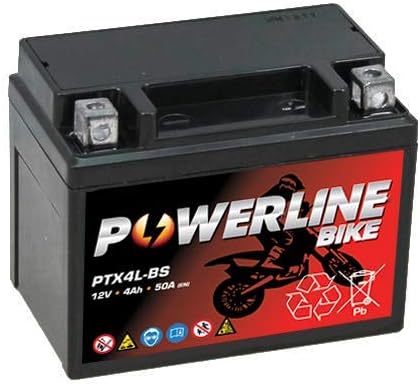 PTX4L-BS Powerline Factory Sealed Motorcycle Battery 12V 4Ah