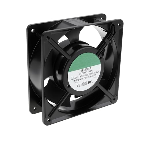 Image of EMSea 220-240V 0.125 0.11A Sleeve Bearing Fan Aluminum 120x120x38mm DP201A 2123HST.GN for Electronics and Technology