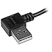StarTech.com 1m 3 ft Micro-USB Cable with Right-Angled Connectors - M/M - USB A to Micro B Cable - 3ft Right Angle Micro USB Cable (USB2AUB2RA1M), Black