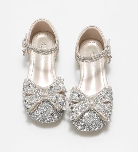 Toddler Girls Dress Sandals Glitter Flower Girl Mary Jane Flats Princess Wedding Party School Shoes for Little Kid2