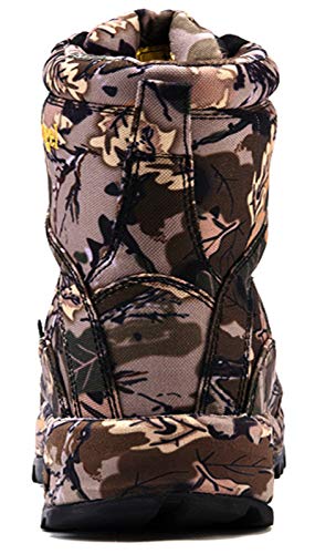 cungel Men\'s Hunting Boot 8-INCH Camouflage Timber Waterproof Hunter Shoes Forest Boots Jungle Anti-Slip Lightweight Breathable Durable Fishing Hiking Working Field Hunting(Leaves camo,11) - Thumbnail 4