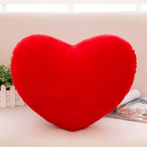 S-ssoy Plush Pillow Heart Shape Cushion Fluffy Throw Pillows Decorative Back Cushions Cover