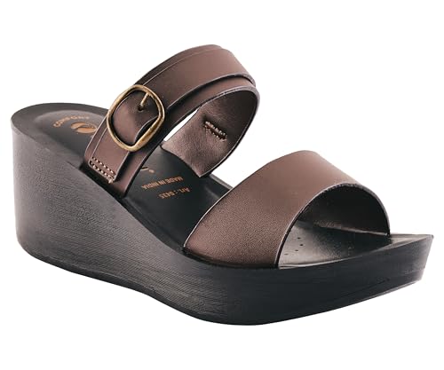 Image of puntoblu Cushion Comfort Designer Platform Heels for Women | Comfortable Padded Footbed | Anti-Skid & Durable Wedge Heel Slippers for Girls | Ideal for Casual, Party & Ethnic Wear