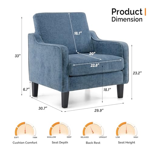 Image of VINGLI Accent Chairs Set of 2, Modern Traditional Armchair for Living Room