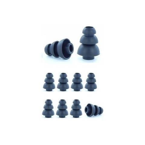 Earphones Plus Black, Small Brand, Triple Flange Replacement Ear Tips, Earbuds for in-Ear Earphones. (See Fit Information in Details Below) Cover