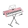 McGrey LK-6120-MIC Keyboard Set – Instapkeyboard Met 61 Verlichte Toetsen – 255 Sounds En 255 Ritmes – 50 Demo Songs – Inclusief Microfoon – Bespaarset Met X-Keyboardstand En Hoofdtelefoon – Roze