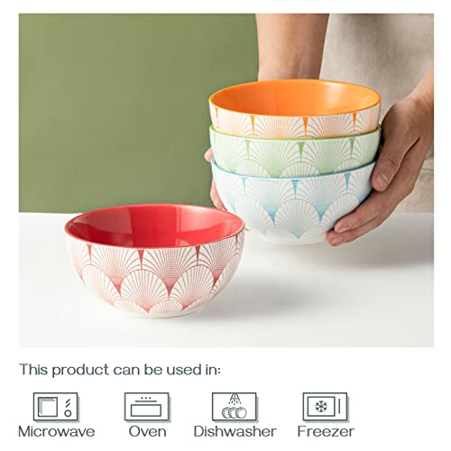 Dowan Ceramic Cereal Bowls, Vibrant Color Soup Bowls, 26 Ounce Porcelain Kitchen Bowls For Cereal Soup Rice Pasta Salad And Dessert, Dishwasher & Microwave Safe, Set Of 4 #TOP3