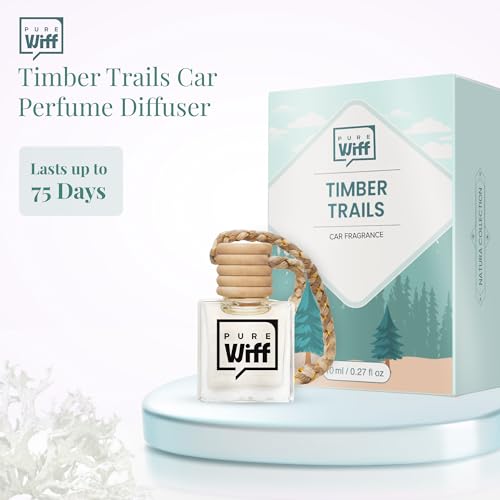 Image of Timber Trails Car Perfumes Luxury Hanging Diffuser - 10ML Car Fresheners Long Lasting Smell | Premium Natural Car Fragrance Oils with Diffuser Cap | Lasts up to 75 Days | IFRA Certified
