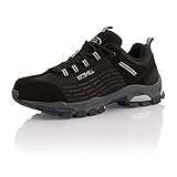 Fusskleidung® Damen Herren Wanderschuhe Wasserabweisende Trekkingschuhe Grau Schwarz EU 37