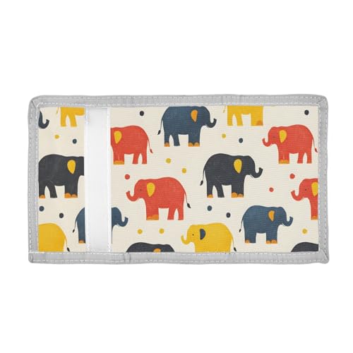 ALAZA Kids Wallets for Boys Girls Toddler Trifold Wallet Children Small Colorful Elephant Dot with Zipper Coin Pocket2