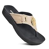 Hazel Casual Arch Supportive Thong Sandals for Women (Hazel Brown, Size 9)