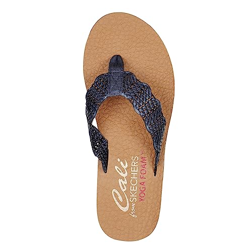 Skechers Skechers Cali Women's Sandcomber Flip Flop Sandal, Navy, 10 M