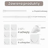 GDEVKHN 2 sztuki drążek zaciskowy do zasłon, drążek napinający bez wiercenia, teleskopowy pręt do zaciskania, do kuchni, sypialni, łazienek, czarny, 41-70 cm (średnica 13 mm)