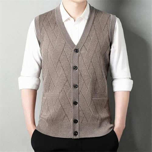 Men's Thickened Knitted Sweater Vest Sleeveless Fall Winter Cardigan Style Casual Warm Waistcoat2