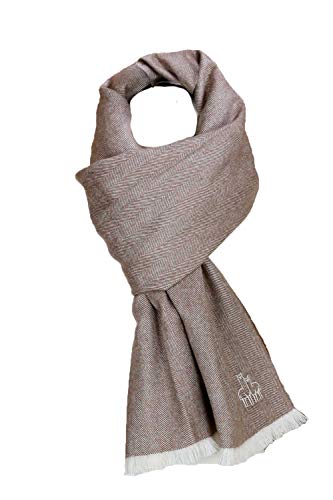 Abolengo de Alpaca Royal Baby Alpaka Schal, premium Qualität, super soft und anschmiegsam, 30x200cm, fischgrätmuster beige Cover