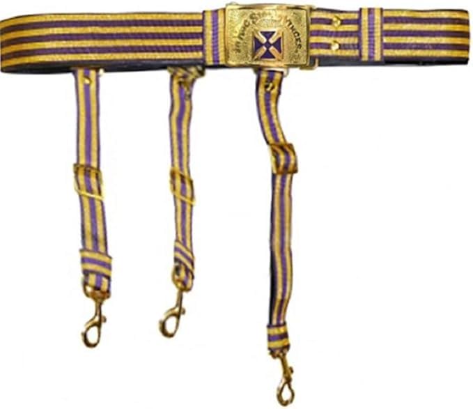 Knights Templar Past Grand Commander Purple & Gold Sword Belt - Purple Cross (Customizable)