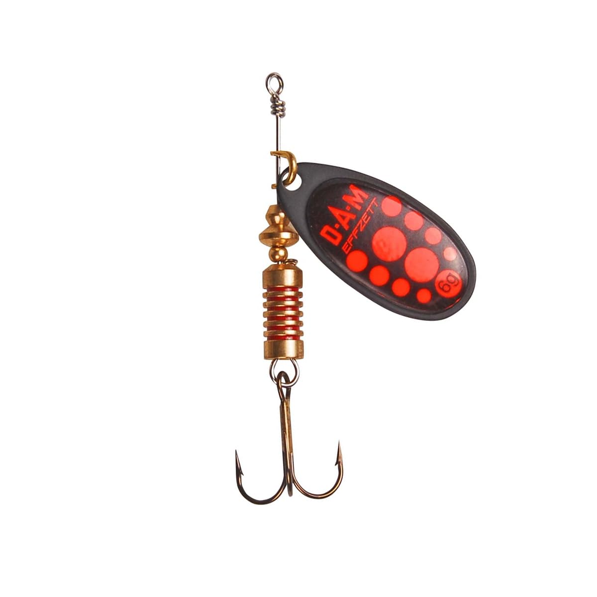 DAM Fz Spinner Standard Size. 1, 3 g, Black Red 5131101 Trout, Perch.