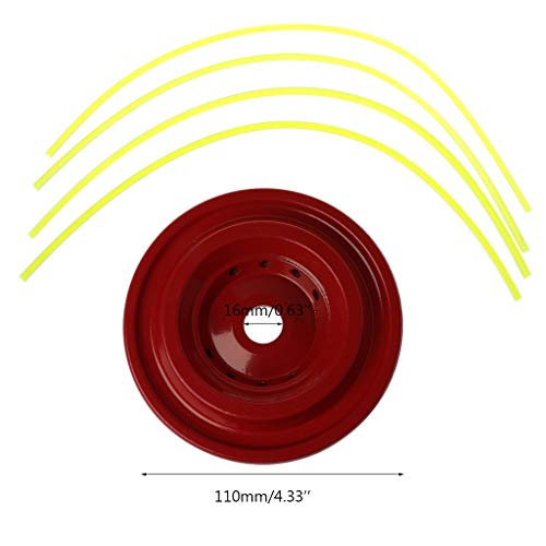 tegongse Aluminum Alloy Grass Trimmer Head with 4 Cables, Lawn Weed Eater Head, Brush Cutter Accessory