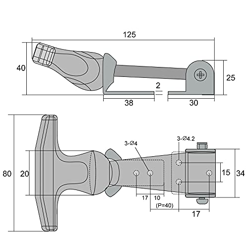 Mudder 4 Pieces Elastic Stainless Steel Rubber Hood Catch Flexible T-handle Hasp Rubber Flexible Draw Latches with Brackets for Vehicle Engine, Hood - Image 4
