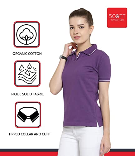 Image of Scott International Women's 100% Pure Organic Cotton Polo Regular Fit T-Shirt