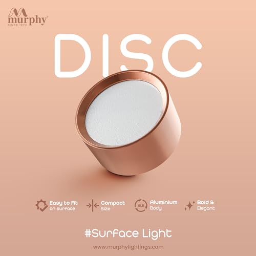 Image of Murphy 3 Watts Rose Gold Finish Led Surface Panel, Cabinet, Wardrobe Light, Edge Round Style Flush Mount Ceiling Lamp, Pack of 4 (Warm White,Aluminum) with 2 Year Warranty