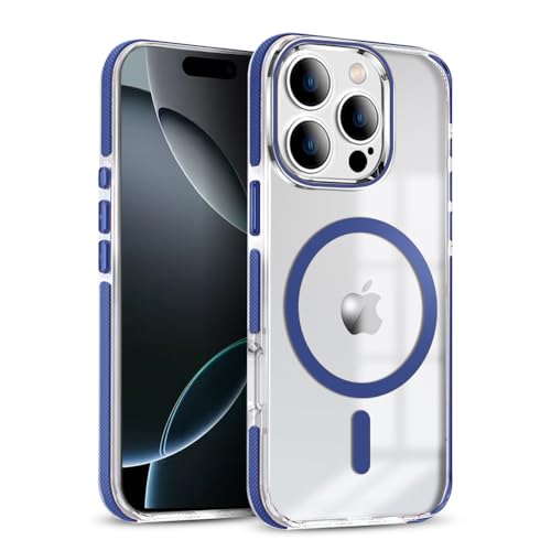 Image of MINTZZ ️ for iPhone 16 Pro Case, Compatible with MagSafe, Military-Grade Protection, Yellowing Resistant, Scratch-Resistant TPU Back, Magnetic Phone Case for iPhone 16 Pro Navy Blue