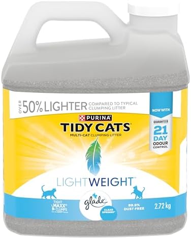 Tidy Cats Glade Clear Springs Cat Litter, LightWeight Multi-Cat - 2.72 kg Jug - 1