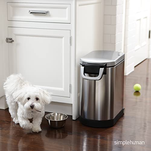 Simplehuman 25 Liter 27 Lb  122 Kg Medium Pet Food Storage Container for Dog Food Cat Food and Bird Feed Brushed Stainless Steel  Cucciolini Doodles Simplehuman 25 liter 27 lb  12 2 kg medium pet food storage container for dog food cat food and bird feed brushed stainless steel   cucciolini doodles