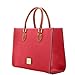 Dooney & Bourke Women's Janine Satchel in Pebble Grain Leather, Large Handbag with Adjustable & Detachable Shoulder Strap, Red