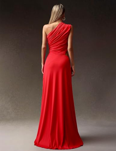 BELLA BARNETT Red Halter Sequin Embroidery Ruched Bodycon Dress for Women Maxi Sexy Backless Cocktail Party Dress3
