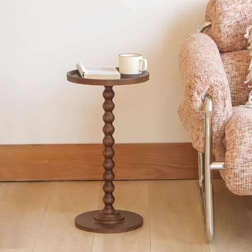 AWASEN Small Side Table, Round Drink Table for Small Spaces, Round Accent End Table Living Room, Nightstand for Bedroom, Corners, Office, Walnut Brown - Image 5