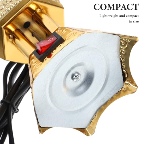 SEWACC Arabian Incense Burner Bakhoor Electric Incense Burner Desktop Plug in Metal Censer Burner for Home Office Yoga Room Decor (Golden - Image 3