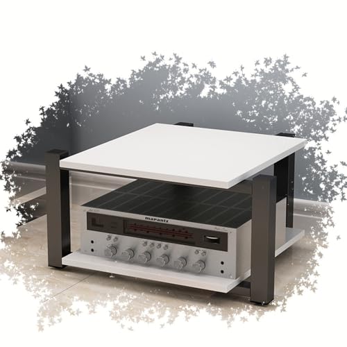 Estantería para audio y vídeo de 2 a 4 niveles, mueble para equipos de sonido Hi-Fi blanco moderno