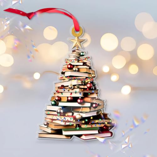 Acrylic Book Ornaments for Christmas Tree, Gifts for Teen Girls & Women