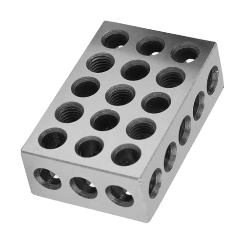 Stahlblöcke 1x2x3 cm, Gehärteter Stahl, 2er-Pack, 23 Löcher, Fräsblock Paralleler Klemmblock, Hochpräzise 0,0001, Premium Qualität