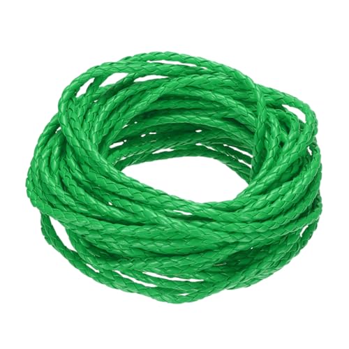 M METERXITY Round Braided Leather Cord, 10 Yards 4mm Four-Strand Faux Beading String Rope Bolo Tie 10 Meters Long for Jewelry Making/DIY Crafts, String Macrame Bracelet Thread [Green] by M METERXITY - Used condition - US$8.25